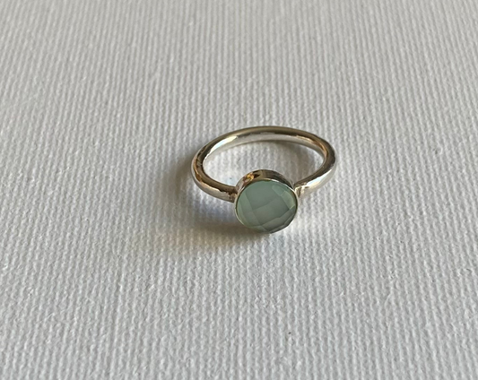 Aqua Chalcedoney Ring